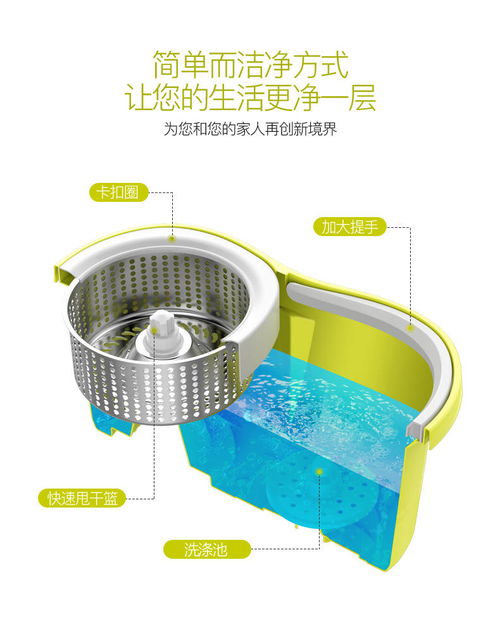 正品太太樂(lè)旋轉(zhuǎn)拖把 五年包換承諾，三頭煥新體驗(yàn)